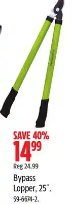 Canadian Tire Bypass Lopper, 25˝ offer
