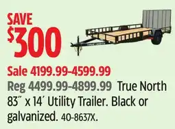 Canadian Tire True North 83 x 14' Utility Trailer offer