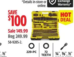 Canadian Tire Stanley Professional Grade Black Chrome Socket Set, SAE/Metric, 229-pc offer