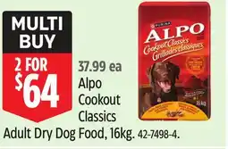 Canadian Tire Alpo Cookout Classics Adult Dry Dog Food, 16kg offer