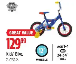 Canadian Tire Paw Patrol Kids' Bike offer