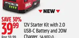 Canadian Tire SKIL 12V Starter Kit with 2.0 USB-C Battery and 20W Charger offer