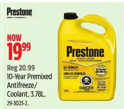 Canadian Tire Prestone 10-Year Premixed Antifreeze/ Coolant, 3.78L offer