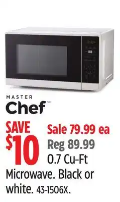 Canadian Tire MASTER CHEF 0.7 Cu-Ft Microwave Black or white offer