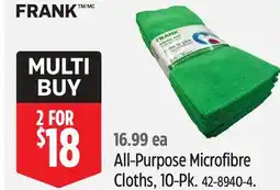Canadian Tire FRANK All-Purpose Microfibre Cloths, 10-Pk offer