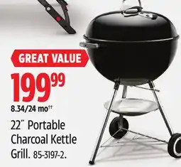 Canadian Tire 22˝ Portable Charcoal Kettle Grill offer