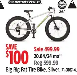 Canadian Tire Big Rig Fat Tire Bike, Silver offer