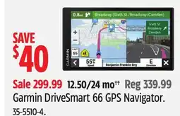 Canadian Tire Garmin DriveSmart 66 GPS Navigator offer