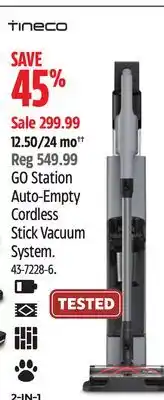 Canadian Tire Tineco GO Station Auto-Empty Cordless Stick Vacuum System offer