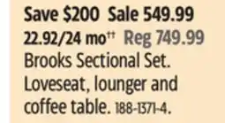 Canadian Tire CANVAS Brooks Sectional Set. Loveseat, lounger and coffee table offer