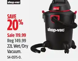 Canadian Tire 22L Wet/Dry Vacuum. Shop-vac offer