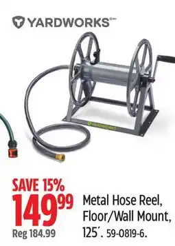Canadian Tire Metal Hose Reel, Floor/Wall Mount, 125´ offer