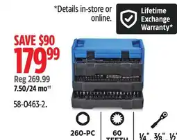 Canadian Tire Mastercraft Socket Set, SAE/Metric, CRV, Black Steel Finish, 260-pc offer