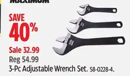 Canadian Tire 3-Pc Adjustable Wrench Set offer
