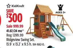 Canadian Tire Ridgeview Swing Set. 13.9´ x 13.2´ x 9.5´h offer