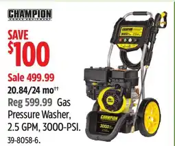 Canadian Tire Pressure Washer, 2.5 GPM, 3000-PSI offer
