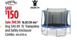 Canadian Tire 15´ Trampoline and Safety Enclosure Combo offer
