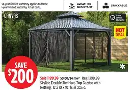 Canadian Tire Skyline Double-Tier Hard-Top Gazebo with Netting. 12 x 10 x 10´ h offer