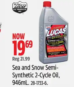 Canadian Tire Lucas Sea and Snow Semi- Synthetic 2-Cycle Oil offer