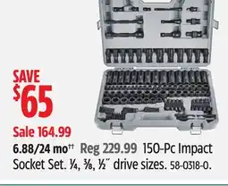 Canadian Tire MAXIMUM 150-Pc Impact Socket Set. 1⁄4, 3⁄8, 1⁄2 drive sizes offer