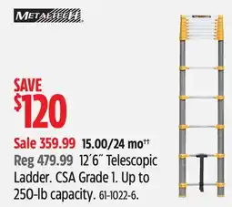 Canadian Tire 12´6˝ Telescopic Ladder offer