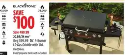 Canadian Tire 36˝ 4-Burner LP Gas Griddle with Lid offer