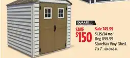 Canadian Tire Duramax StoreMax Vinyl Shed. 7 x 7´ offer