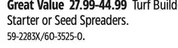 Canadian Tire Turf Builder Starter or Seed Spreaders offer