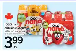 Fortinos IOGO NANO DRINKABLE YOGURT, 4'S offer
