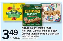 Fortinos NATURE VALLEY, MOTT'S FRUIT ROLL-UPS, GENERAL MILLS OR BETTY CROCKER GRANOLA OR FRUIT SNACK BARS offer
