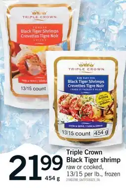 Fortinos TRIPLE CROWN BLACK TIGER SHRIMP, 13/15 PER LB offer