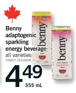 Fortinos BENNY ADAPTOGENIC SPARKLING ENERGY BEVERAGE offer