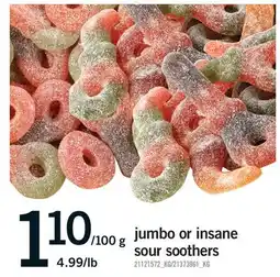 Fortinos JUMBO OR INSANE SOUR SOOTHERS offer