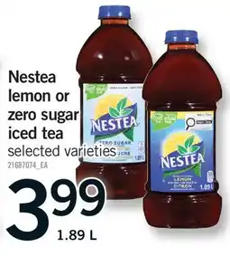 Fortinos NESTEA LEMON OR ZERO SUGAR ICED TEA offer