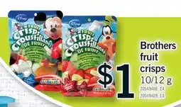 Fortinos BROTHERS FRUIT CRISPS, 10/12 G offer