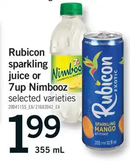 Fortinos RUBICON SPARKLING JUICE OR 7UP NIMBOOZ offer