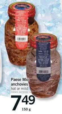 Fortinos PAESE MIO ANCHOVIES offer
