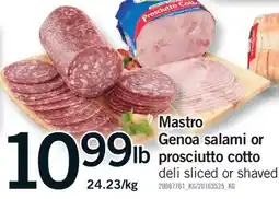 Fortinos MASTRO GENOA SALAMI OR PROSCIUTTO COTTO offer