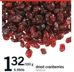 Fortinos DRIED CRANBERRIES, 5.99/LB offer