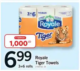 Fortinos ROYALE TIGER TOWELS, 3=6 ROLLS offer