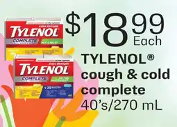 Fortinos TYLENOL COUGH & COLD COMPLETE, 40' S/270 ML offer