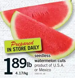Fortinos SEEDLESS WATERMELON CUTS offer
