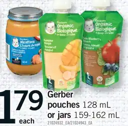 Fortinos GERBER POUCHES, 128 ML OR JARS offer