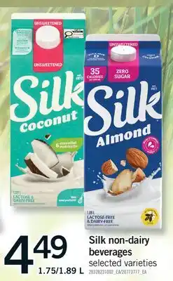 Fortinos SILK NON-DAIRY BEVERAGES, 1.75/1 offer