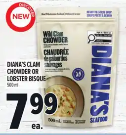 Metro DIANA'S CLAM CHOWDER OR LOBSTER BISQUE offer