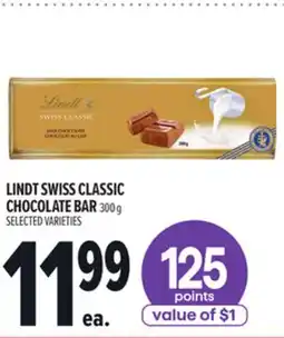 Metro LINDT SWISS CLASSIC CHOCOLATE BAR offer
