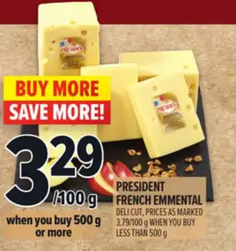 Metro PRESIDENT FRENCH EMMENTAL offer