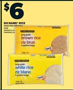 Valu-mart NO NAME RICE offer
