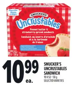 Metro SMUCKER'S UNCRUSTABLES SANDWICH offer