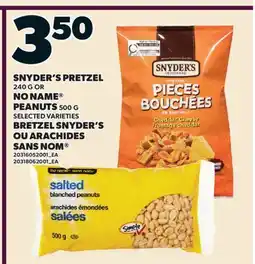 Valu-mart BRETZEL SNYDER'S, 240 G OU ARACHIDES SANS NOM , 500 G offer